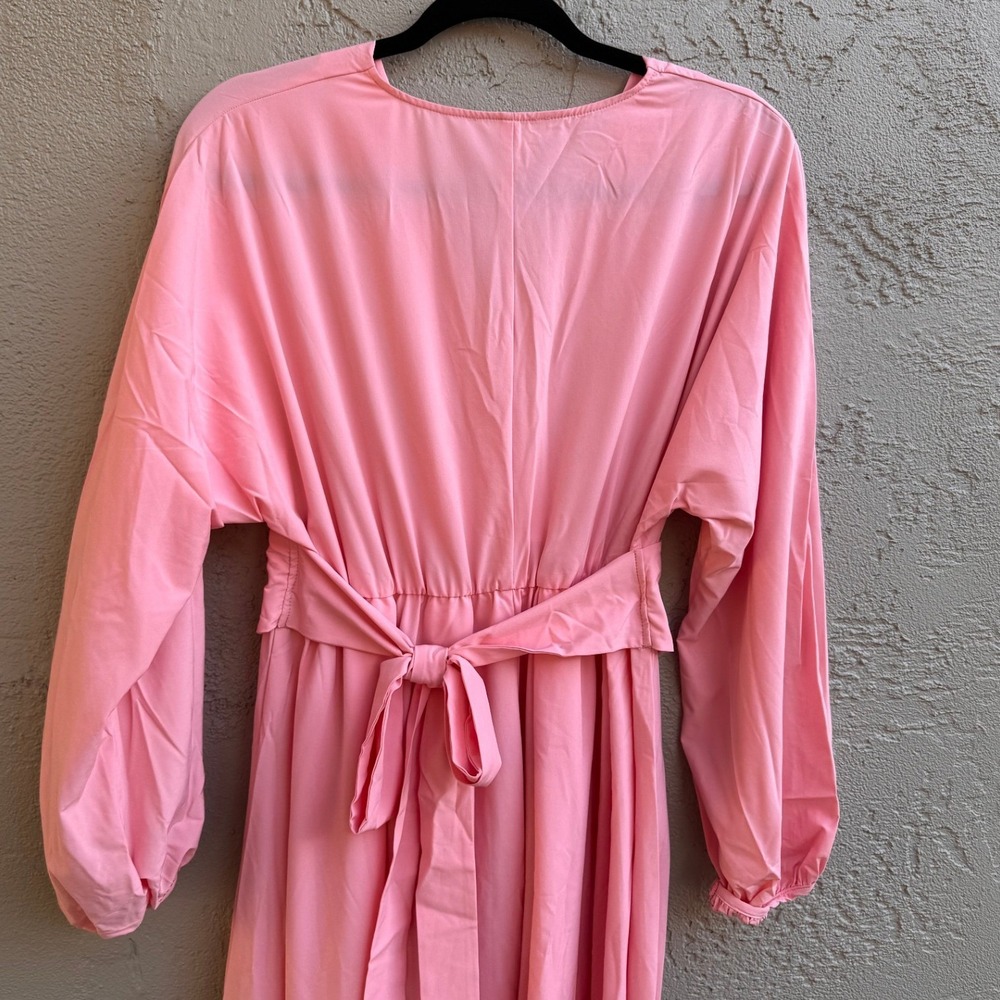 Halara NEW Womens Pink Long Sleeve Flowy Pleated Dress MED Athlesiure Coquette - Picture 5 of 8